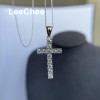 Moissanite Pendant 0.1CT 3MM 12 Pieces Lab Diamond Tested Passed Fine Jewelry Cross Design Real 925 Sterling Silver Necklace|Pendants|