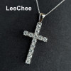 Moissanite Pendant 0.1CT 3MM 12 Pieces Lab Diamond Tested Passed Fine Jewelry Cross Design Real 925 Sterling Silver Necklace|Pendants|