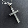 Moissanite Pendant 0.1CT 3MM 12 Pieces Lab Diamond Tested Passed Fine Jewelry Cross Design Real 925 Sterling Silver Necklace|Pendants|