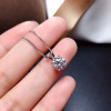 Moissanite Jewelry Set 1CT VVS Lab Diamond Ring Pendant Necklace 925 Sterling Silver for Women Wedding Party Anniversary Gift|Jewelry Sets|