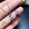 Moissanite Jewelry Set 1CT VVS Lab Diamond Ring Pendant Necklace 925 Sterling Silver for Women Wedding Party Anniversary Gift|Jewelry Sets|