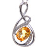 100% Natural citrine pendant real 925 Solid Sterling Silver jewelry yellow gemstone necklace for women birthday gift free ship|Pendants|