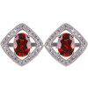 LeeChee Garnet Stud Earring for Women 5*7mm wine red natural gemstone jewelry for office lady real 925 Sterling Silver free ship|Stud Earrings|