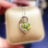 Natural Peridot Pendant for Women Anniversary Gift 4*6MM Genuine Green Gemstones Fine Jewelry Real 925 Sterling Silver Necklace|Pendants|