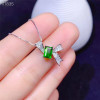 Chrome Diopside Pendant 4*6MM EM Shape Natural Green Gemstone Necklace Women Birthday Gift Real 925 Sterling Silver Fine Jewelry|Pendants|