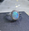 LeeChee Natural Opal Ring 7*9MM Colorful Gemstone Jewelry Classic Style for Women Wedding Engagement Gift 925 Sterling Silver|Rings|