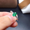 Real 925 Silver Ring 4*6MM Green Gemstone for Women Daily Wear Birthstone Gift Fine Jewelry Classic Style Genuine Emerald Ring|Rings|