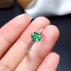 Real 925 Silver Ring 4*6MM Green Gemstone for Women Daily Wear Birthstone Gift Fine Jewelry Classic Style Genuine Emerald Ring|Rings|