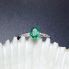 Real 925 Silver Ring 4*6MM Green Gemstone for Women Daily Wear Birthstone Gift Fine Jewelry Classic Style Genuine Emerald Ring|Rings|