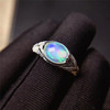 Leechee opal ring 7*9mm natural colorful gemstong jewelry for women birthday gift real 925 Solid Sterling Silver free ship|Rings|