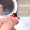 Natural Garnet Ring 8MM Genuine Wine Red Gemstone Fine Jewelry for Women Anniversary Gift Real 925 Sterling Silver Free Ship|Rings|