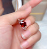 Natural Garnet Ring 8MM Genuine Wine Red Gemstone Fine Jewelry for Women Anniversary Gift Real 925 Sterling Silver Free Ship|Rings|