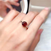 Natural Garnet Ring 8MM Genuine Wine Red Gemstone Fine Jewelry for Women Anniversary Gift Real 925 Sterling Silver Free Ship|Rings|