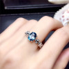 LeeChee London Blue Topaz Ring 6*8MM Natural Gemstone Fine Jewelry for Women Anniversary Birthday Gift Real 925 Sterling Silver|Rings|