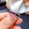Genuine Pyrope Ring 3*4MM 5 Pieces Natural Garnet Fine Jewelry for Women Engagement Anniversary Gift Real 925 Sterling Silver|Rings|