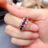 Genuine Pyrope Ring 3*4MM 5 Pieces Natural Garnet Fine Jewelry for Women Engagement Anniversary Gift Real 925 Sterling Silver|Rings|
