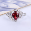 LeeChee 100% Natural Garnet Ring 925 Sterling Silver Wine Red Gemstone Fine Jewelry for Women Gift 1.5ct Oval Birthstone 6*8MM|Rings|