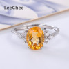 100% Natural Citrine Ring 925 Sterling Silver Yellow Gemstone Fine Jewelry for Women Gift 2ct Oval Birthstone 7*9MM free ship|Rings|