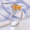 100% Natural Citrine Ring 925 Sterling Silver Yellow Gemstone Fine Jewelry for Women Gift 2ct Oval Birthstone 7*9MM free ship|Rings|