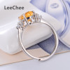 100% Natural Citrine Ring 925 Sterling Silver Yellow Gemstone Fine Jewelry for Women Gift 2ct Oval Birthstone 7*9MM free ship|Rings|