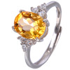 100% Natural Citrine Ring 925 Sterling Silver Yellow Gemstone Fine Jewelry for Women Gift 2ct Oval Birthstone 7*9MM free ship|Rings|