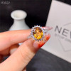 LeeChee Natural Citrine Ring Oval 8*10mm Yellow Gemstone Fine Jewelry for Women Engagement Gift Real 925 Solid Sterling Silver|Rings|