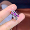 Pink Sapphire Ring 3*4MM 3 Pieces Natural Gemstones Fine Jewelry for Girl Friend Anniversary Gift Real 925 Sterling Silver|Rings|