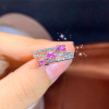 Pink Sapphire Ring 3*4MM 3 Pieces Natural Gemstones Fine Jewelry for Girl Friend Anniversary Gift Real 925 Sterling Silver|Rings|