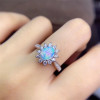 Genuine Opal Ring Real 925 Sterling Silver for Women Birthday Party Gift 6*8MM Natural Colorful Gemstone Fine Jewelry Free Ship|Rings|