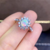 Genuine Opal Ring Real 925 Sterling Silver for Women Birthday Party Gift 6*8MM Natural Colorful Gemstone Fine Jewelry Free Ship|Rings|