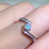 LeeChee Natural fire Opal ring real 925sterling silver jewery colorful gems for lady birthday gift 5mm round cut women wedding|Rings|