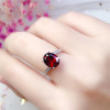 LeeChee natural garnet ring for women birthdat gift daily wear 7*9mm wine red gemstone jewelry real 925 solid sterling silver|Rings|