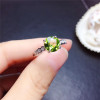 LeeChee 100% Natural Peridot Ring 8mm Green Gemstone Fine Jewelry for Women Daily Wear Real 925 Solid Sterling Silver Free Ship|Rings|