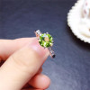 LeeChee 100% Natural Peridot Ring 8mm Green Gemstone Fine Jewelry for Women Daily Wear Real 925 Solid Sterling Silver Free Ship|Rings|