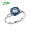 VISTOSO Gold Ring For Women Genuine 14K Gold Ring Sparkling Diamond London Blue Topaz Garnet Wedding Anniversary Fine Jewelry|Rings|