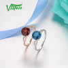 VISTOSO Gold Ring For Women Genuine 14K Gold Ring Sparkling Diamond London Blue Topaz Garnet Wedding Anniversary Fine Jewelry|Rings|