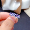 Genuine Tanzanite Ring 3*5MM 6 Pieces Natural Blue Gemstone Band Rings for Women Anniversary Gift Real 925 Sterling Silver|Rings|