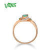 VISTOSO Gold Rings For Women Genuine 14K 585 Rose Gold Ring Magic Emerald Sparkling Diamond Engagement Anniversary Fine Jewelry|Rings|