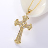LUALA Cross Shape Pendant Necklace Retro Jewelry Exquisite Copper Zircon Party Decoration Chain Length Adjustable Wholesale|Pendant Necklaces|