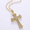 LUALA Cross Shape Pendant Necklace Retro Jewelry Exquisite Copper Zircon Party Decoration Chain Length Adjustable Wholesale|Pendant Necklaces|