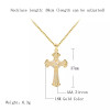LUALA Cross Shape Pendant Necklace Retro Jewelry Exquisite Copper Zircon Party Decoration Chain Length Adjustable Wholesale|Pendant Necklaces|