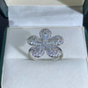LUALA Romantic Flower Ring Band For Girl Cute Brilliant Elegant Flower Flake Shaped With Cubic Zircon Stone Women Rings|Rings|