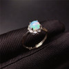 LeeChee Natural Opal ring for women daily wear 6mm gemstone fine jewelry Engagement gift real Solid 925 Sterling Silver|Rings|