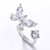 LUALA Silver Colour Butterfly CZ Ring for Women Adjustable Design Pave Full AAA Zircon Finger Rings Wedding Party Jewelry Gift|Rings|