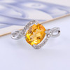 Leechee 100% natural citrine ring for women high quality 7*9mm yellow gemstone jewelry for girl real 925 Solid Sterling silver|Rings|