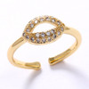 LUALA 2021 New Metal Zircon 16K Gold Colour Open Rings Fashion Jewelry For Woman Luxury Wedding Party Girl's Finger Unusual Ring|Rings|
