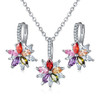 LUALA 2020 Party Flowers Bridal Jewelry Sets Necklace Earrings Silver Color Women Dangles Earrings CZ Crystal Noble Hot|Jewelry Sets|