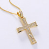 LUALA Classic Vintage Cross Cubic Zirconia Pendant Necklace For Women Fashion Crystal Gold Color Cross Choker Necklace Jewelry|Pendant Necklaces|