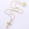 LUALA Classic Vintage Cross Cubic Zirconia Pendant Necklace For Women Fashion Crystal Gold Color Cross Choker Necklace Jewelry|Pendant Necklaces|