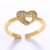 LUALA 2021 New Cute Heart White Zircon CZ Rings for Women Gold Colour Promise Ring Female Wedding Fashion Jewelry No Fade|Rings|